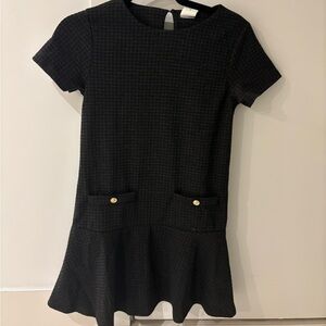 Zara Black Textured Kids Dress